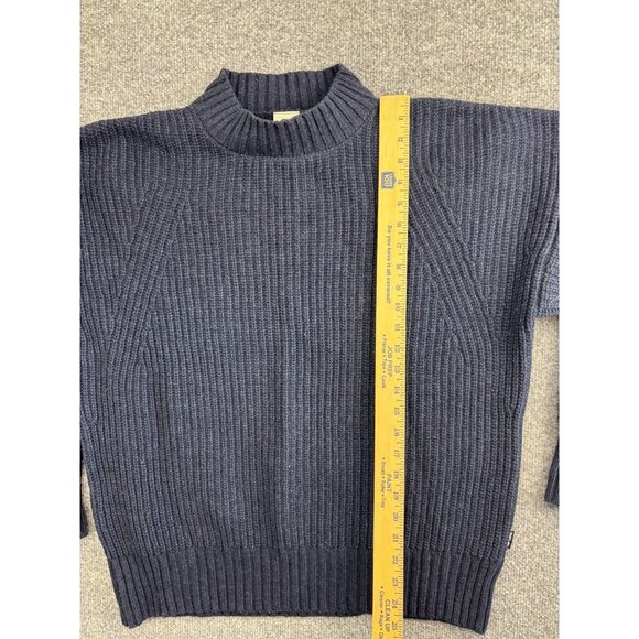 Picture Organic Clothing Merino Wool Sweater Men's Large Navy Blue Cable Knit - Picture 4 of 8